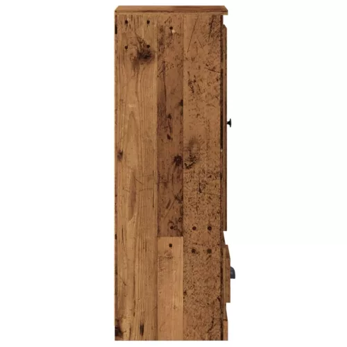  antik fa színű szerelt fa magasszekrény 36 x 35,5 x 103,5 cm