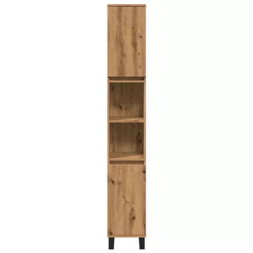  kézműves tölgy színű szerelt fa fürdőszobaszekrény 30x30x190 cm