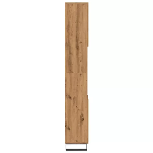  kézműves tölgy színű szerelt fa fürdőszobaszekrény 30x30x190 cm