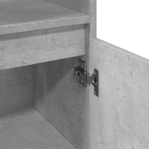  betonszürke szerelt fa fürdőszobaszekrény 30 x 30 x 100 cm