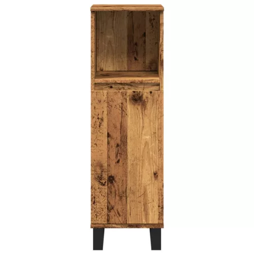  antik fa színű szerelt fa fürdőszobaszekrény 30 x 30 x 100 cm