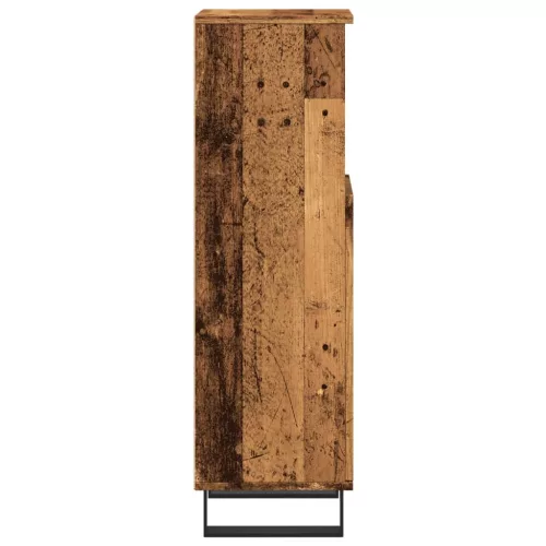  antik fa színű szerelt fa fürdőszobaszekrény 30 x 30 x 100 cm