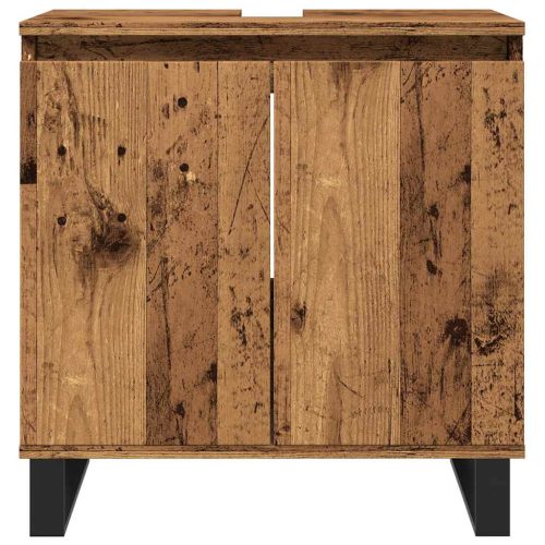  antik fa színű szerelt fa fürdőszobaszekrény 58 x 33 x 60 cm