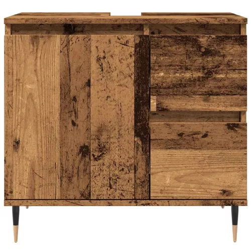  antik fa színű szerelt fa fürdőszobaszekrény 65 x 33 x 60 cm