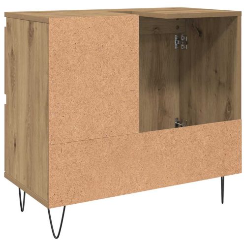  kézműves tölgy színű szerelt fa mosdószekrény 65 x 33 x 60 cm