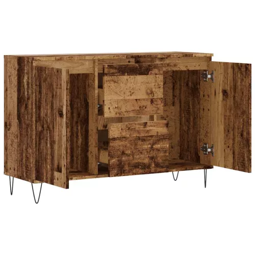  antik fa színű szerelt fa tálalószekrény 104 x 35 x 70 cm