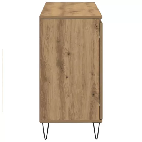  kézműves tölgy színű szerelt fa tálalószekrény 104 x 35 x 70 cm