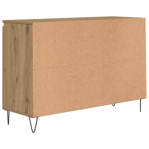  kézműves tölgy színű szerelt fa tálalószekrény 104 x 35 x 70 cm