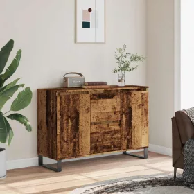    antik fa színű szerelt fa tálalószekrény 104 x 35 x 70 cm