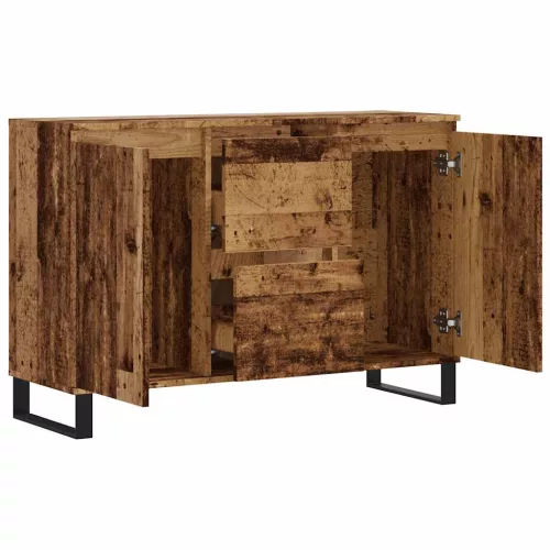  antik fa színű szerelt fa tálalószekrény 104 x 35 x 70 cm