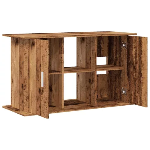  antik fa színű szerelt fa akváriumállvány 121x41x58 cm