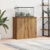  kézműves tölgy színű szerelt fa akváriumi állvány 81x36x73 cm