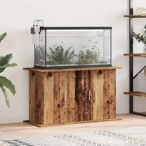  antik fa színű szerelt fa akváriumállvány 101x41x58 cm