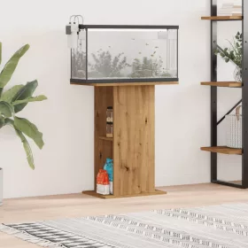    kézműves tölgy színű szerelt fa akváriumállvány 36x60,5x72,5 cm