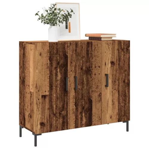  antik fa színű szerelt fa tálalószekrény 90 x 34 x 80 cm