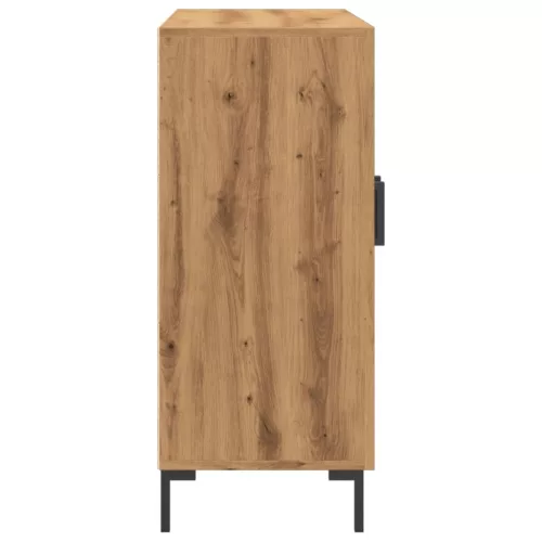  kézműves tölgy színű szerelt fa tálalószekrény 90 x 34 x 80 cm