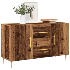    antik fa színű szerelt fa tálalószekrény 100 x 36 x 60 cm