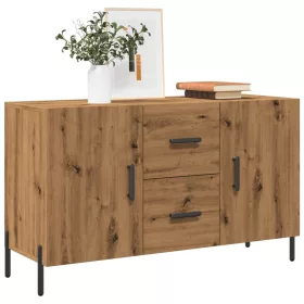    kézműves tölgy színű szerelt fa tálalószekrény 100 x 36 x 60 cm
