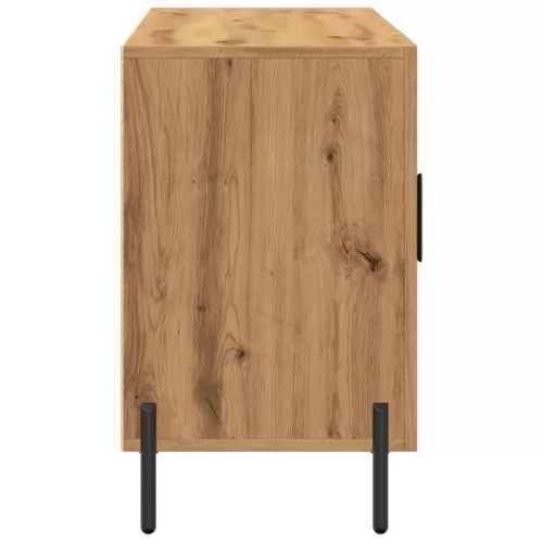  kézműves tölgy színű szerelt fa tálalószekrény 100 x 36 x 60 cm