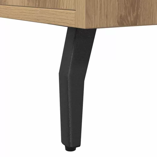  kézműves tölgy színű szerelt fa tálalószekrény 100 x 36 x 60 cm