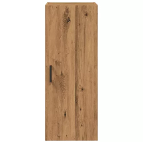  kézműves tölgy színű szerelt fa fali szekrény 34,5 x 34 x 90 cm