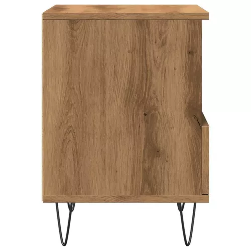  kézműves tölgy színű szerelt fa éjjeliszekrény 40 x 35 x 50 cm