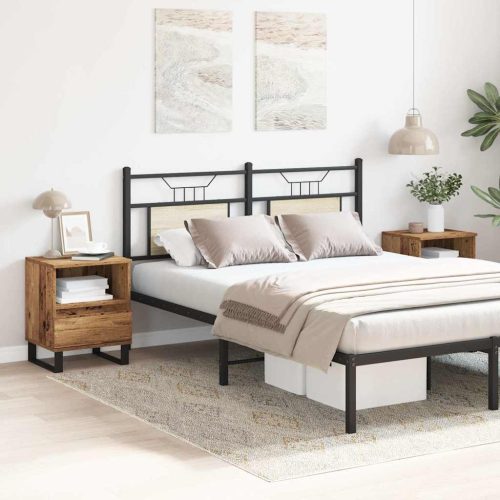  2 db antik fa színű szerelt fa éjjeliszekrény 40 x 35 x 50 cm