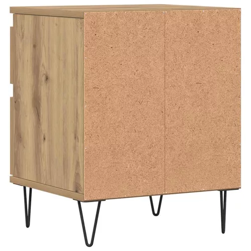  kézműves tölgy színű szerelt fa éjjeliszekrény 40 x 35 x 50 cm