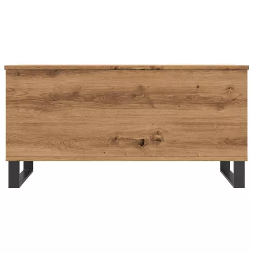  kézműves tölgy színű szerelt fa dohányzóasztal 90x44,5x45 cm