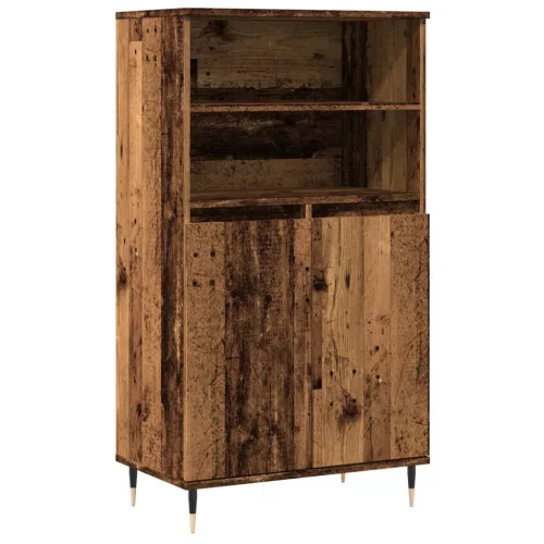  antik fa színű szerelt fa magasszekrény 60 x 36 x 110 cm