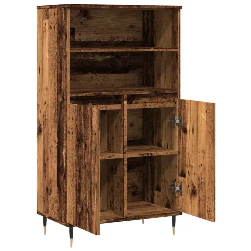  antik fa színű szerelt fa magasszekrény 60 x 36 x 110 cm