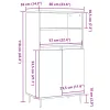  antik fa színű szerelt fa magasszekrény 60 x 36 x 110 cm