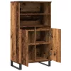  antik fa színű szerelt fa magasszekrény 60 x 36 x 110 cm