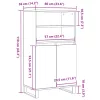  antik fa színű szerelt fa magasszekrény 60 x 36 x 110 cm