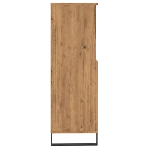  kézműves tölgy színű szerelt fa magasszekrény 60 x 36 x 110 cm