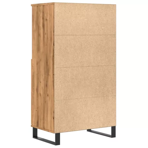 kézműves tölgy színű szerelt fa magasszekrény 60 x 36 x 110 cm