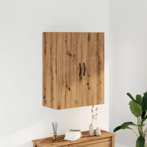  kézműves tölgy színű szerelt fa fali szekrény 69,5 x 34 x 90 cm