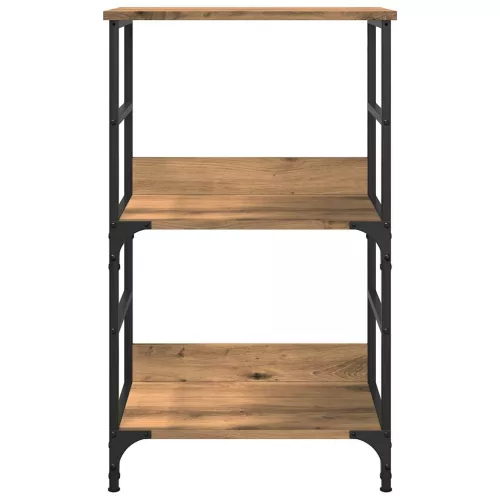  kézműves tölgy színű szerelt fa könyvszekrény 50x33x82 cm