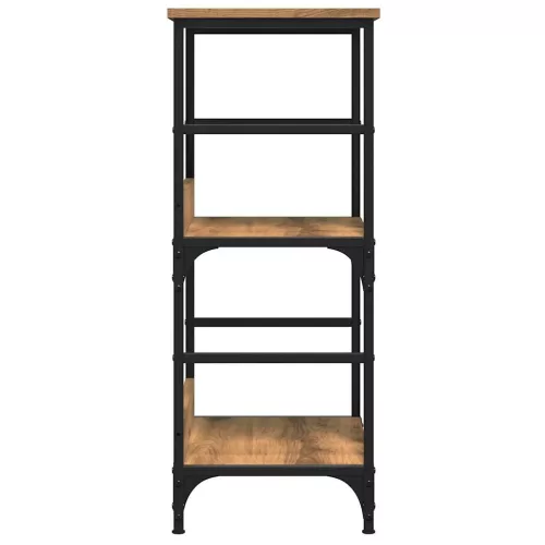  kézműves tölgy színű szerelt fa könyvszekrény 50x33x82 cm