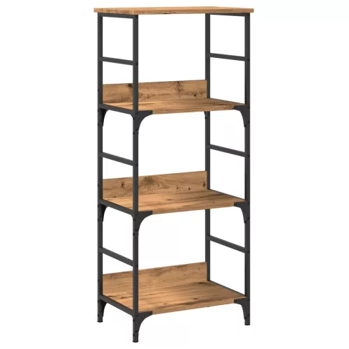  kézműves tölgy színű szerelt fa könyvszekrény 50x33x117,5 cm