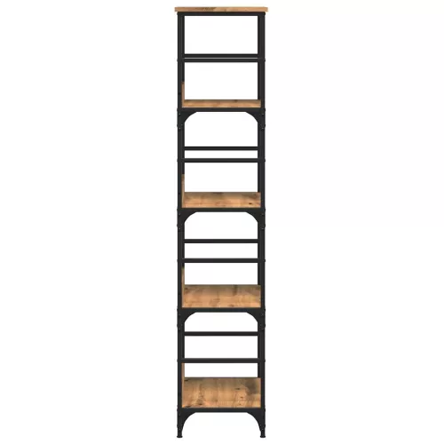  kézműves tölgy színű szerelt fa könyvespolc 50 x 33 x 153 cm