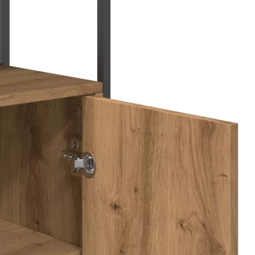  kézműves tölgy színű szerelt fa tálalószekrény 70 x 30 x 80 cm