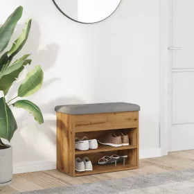  kézműves tölgy szerelt fa cipőtároló pad 62x32x50 cm