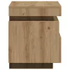  2 db kézműves tölgy éjjeliszekrény LED-fényekkel 40x39x48,5 cm