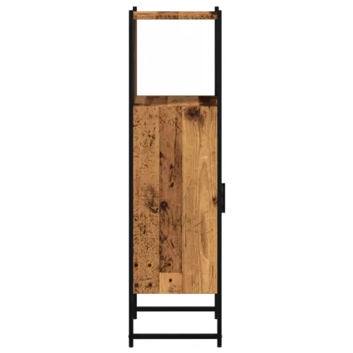  antik fa színű szerelt fa fürdőszobaszekrény 33 x 33 x 120,5 cm