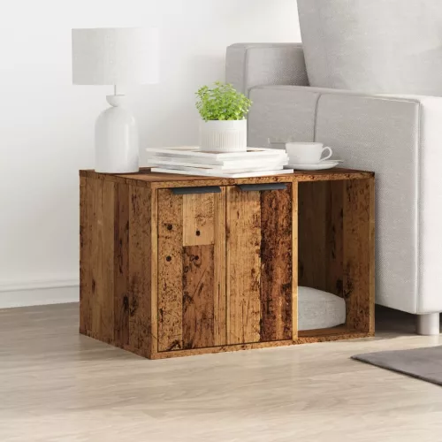  antik fa színű szerelt fa macskaalomdoboz 60 x 40 x 40 cm