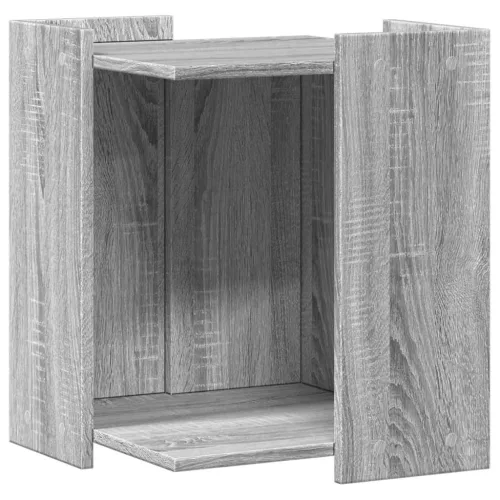  szürke sonoma színű szerelt fa macskaalomdoboz 42 x 42 x 51 cm