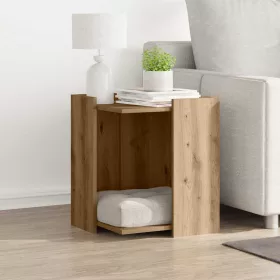    kézműves tölgy színű szerelt fa macskaalomdoboz 42 x 42 x 51 cm