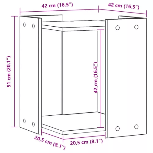  kézműves tölgy színű szerelt fa macskaalomdoboz 42 x 42 x 51 cm