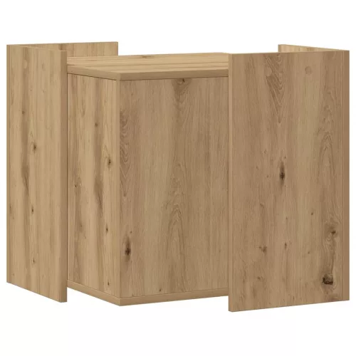  kézműves tölgy színű szerelt fa macskaalomdoboz 53 x 53 x 51 cm